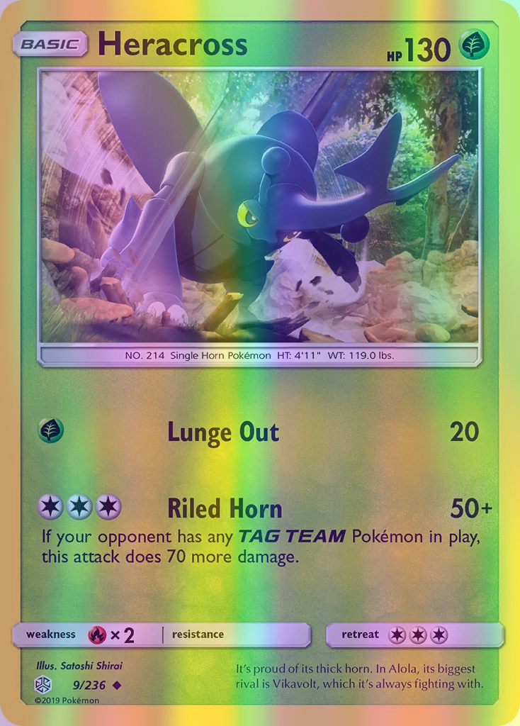 Heracross - 009/236 (CEC) Uncommon - Near Mint Reverse Holofoil