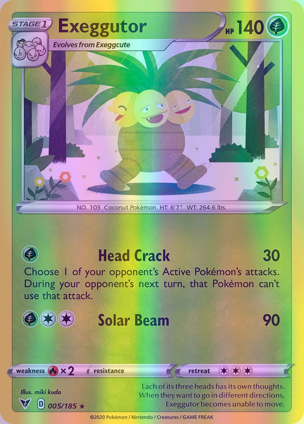 Exeggutor - 005/185 (SWSH04) Rare - Near Mint Reverse Holofoil