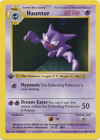 Haunter - 029/102 (BS) 1st Edition Uncommon - Near Mint