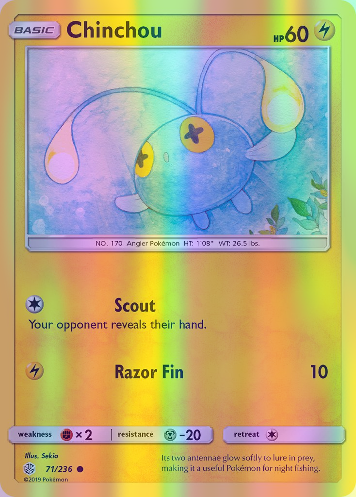 Chinchou - 071/236 (CEC) Common - Near Mint Reverse Holofoil