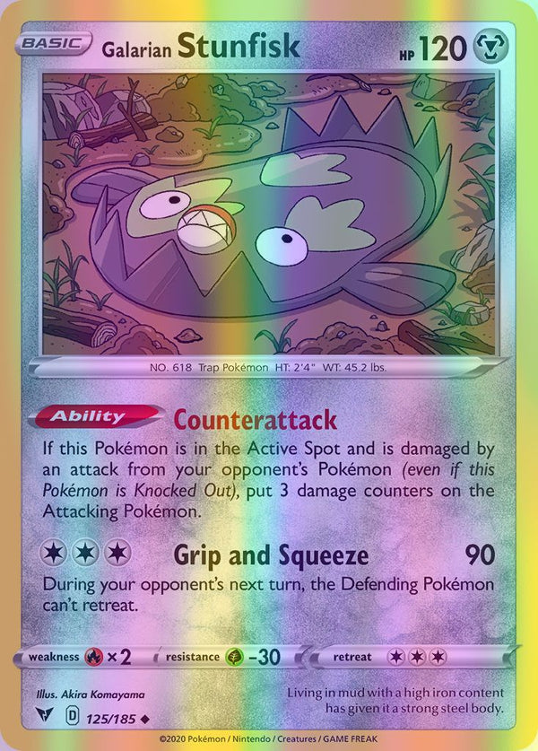 Galarian Stunfisk - 125/185 (SWSH04) Uncommon - Near Mint Reverse Holofoil