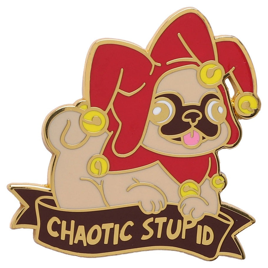 HPG PN051: Enamel Pin - Alternative Alignments: Chaotic Stupid Pug