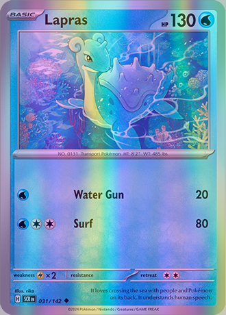 Lapras - 031/142 (SCR) Uncommon - Near Mint Reverse Holo