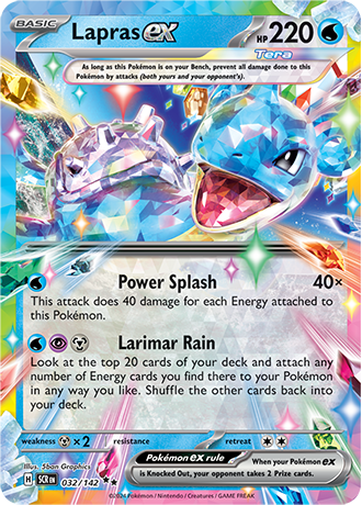 Lapras ex - 032/142 (SCR) Double Rare - Near Mint Holo