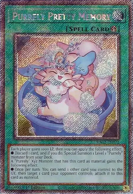 Purrely Pretty Memory (RA02-EN072) Platinum Secret Rare - Near Mint 1st Edition