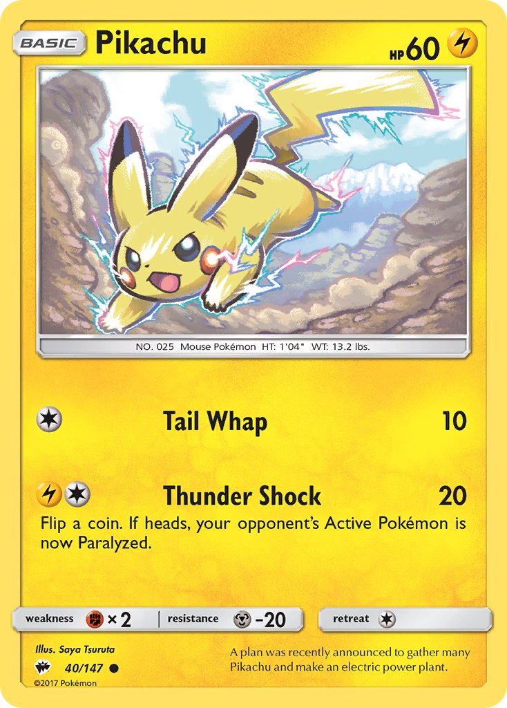 Pikachu - 040/147 (SM:BUS) Common - Near Mint