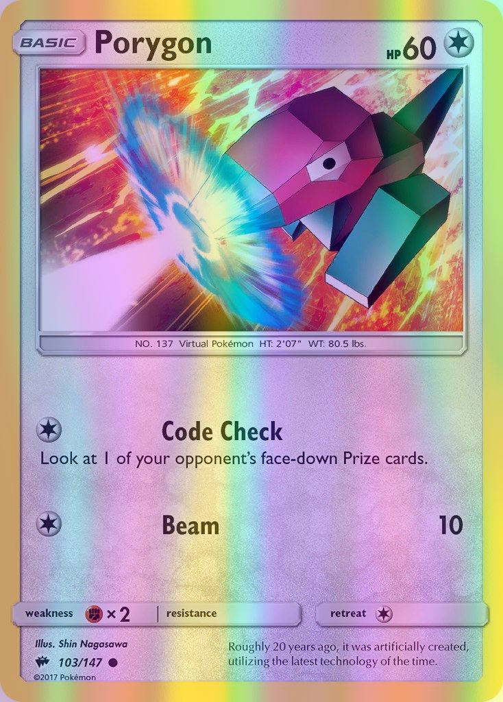 Porygon - 103/147 (SM:BUS) Common - Near Mint Reverse Holofoil