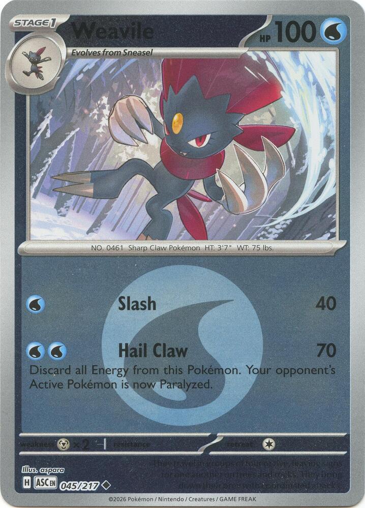 Weavile (Energy Symbol Pattern) - 045/217 (ASC) Uncommon