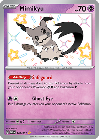 Mimikyu - 160/091 (PAF) Secret Rare - Near Mint Holofoil