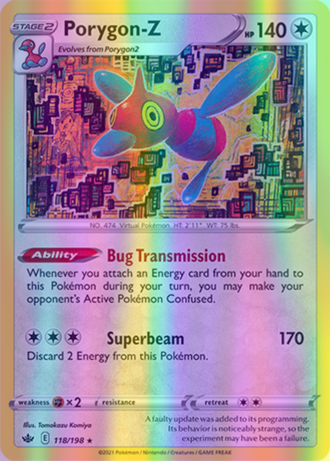 Porygon-Z - 118/198 (SWSH06) Holo Rare - Near Mint Reverse Holofoil