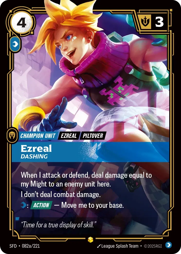 Ezreal - Dashing (Alternate Art) - 082a/221 (SFD) Showcase