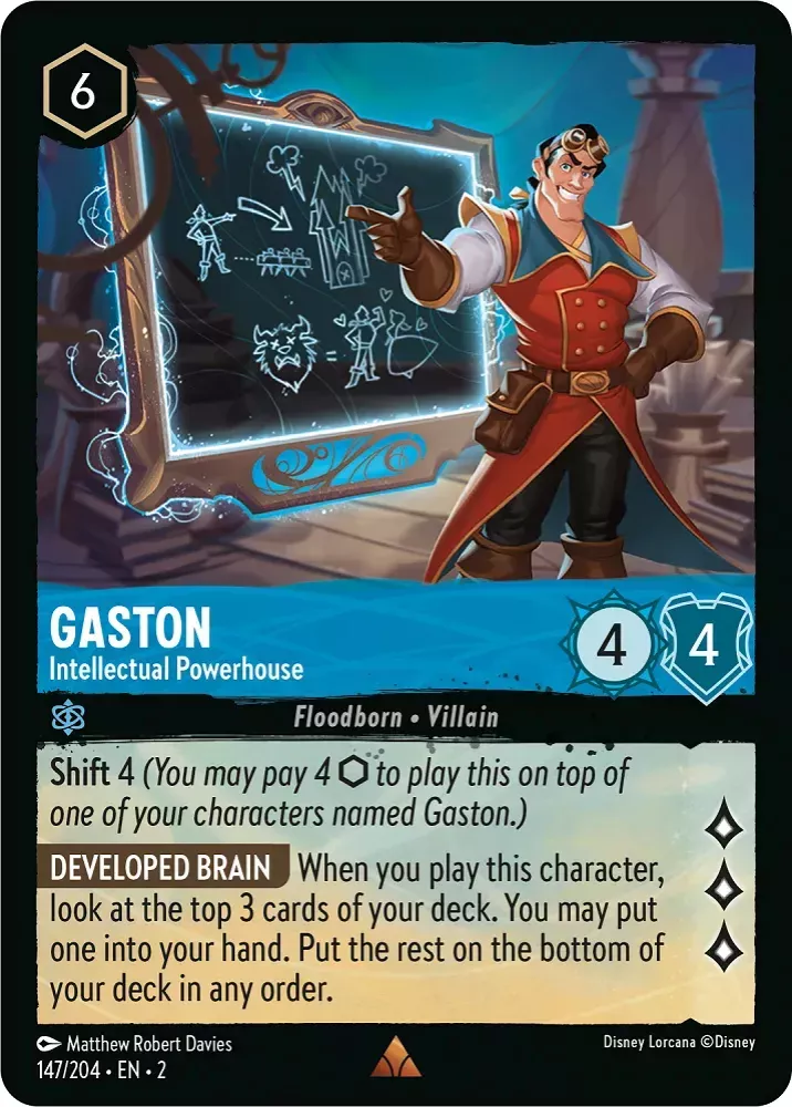 Gaston - Intellectual Powerhouse (Rise of the Floodborn 147/204) Rare - Near Mint