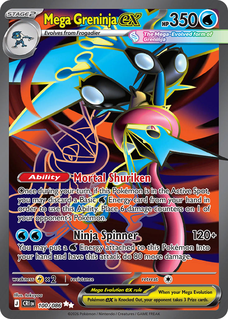 Mega Greninja ex - 100/086 (CRI) Ultra Rare