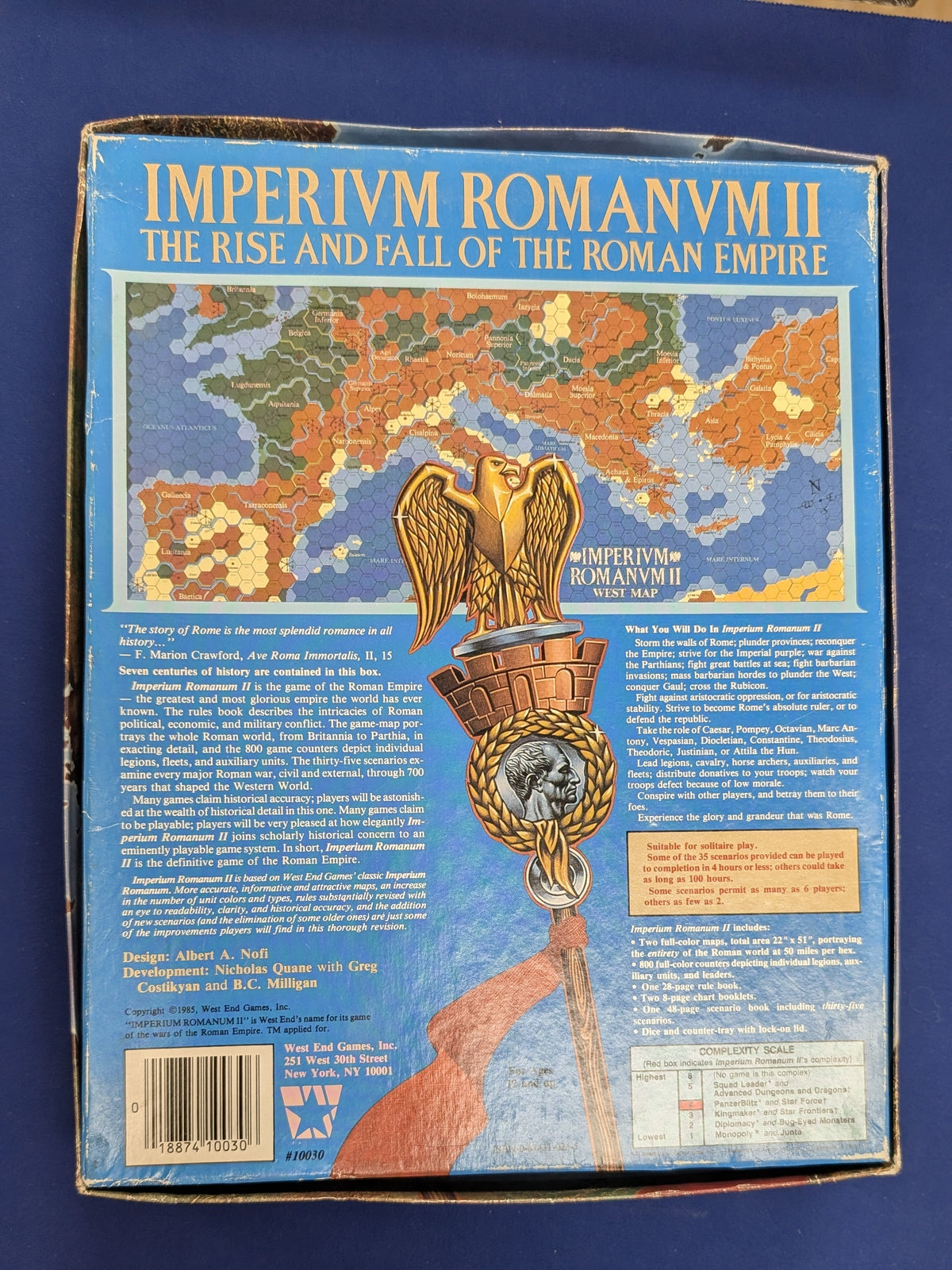 West End Games (10030) Imperivm Romanvm II - Rise and Fall fo the Roman Empire (USED) Punched but Complete