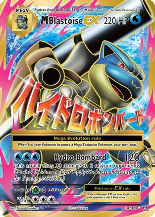 M Blastoise EX (102/108) Full Art Moderate Play