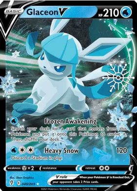 Glaceon V - 040/203 (SWSH07) (Holiday Calendar) Ultra Rare - Near Mint Holofoil