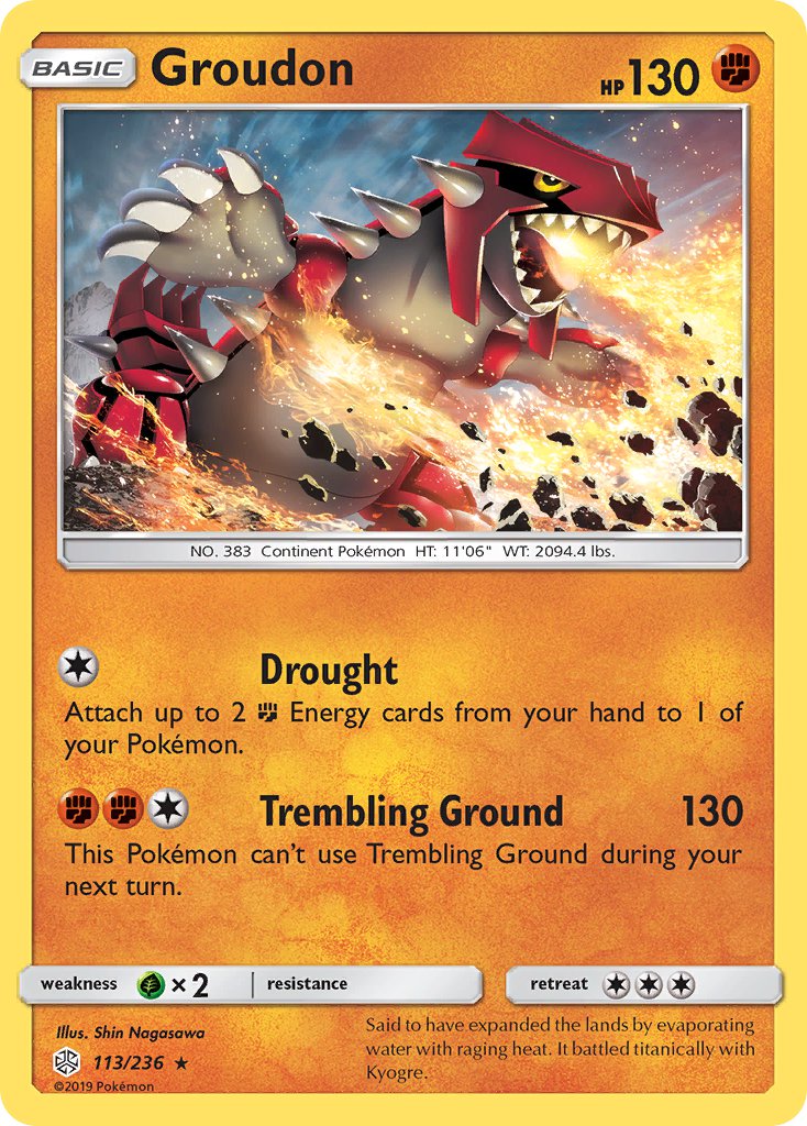 Groudon - 113/236 (CEC) Rare - Near Mint