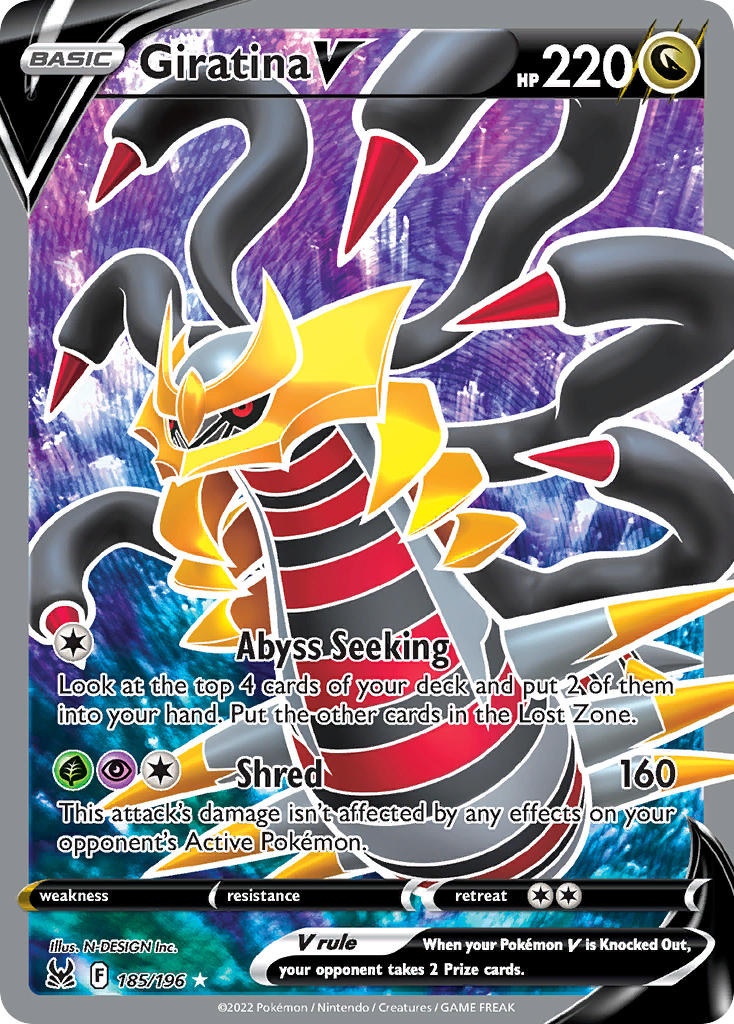 Giratina V (Full Art) - 185/196 (SWSH11) Ultra Rare - Near Mint Holofoil