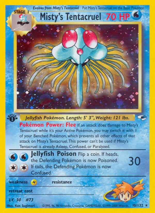 Misty's Tentacruel - 010/132 (G1) Holo Rare -  Damaged Unlimited Holofoil
