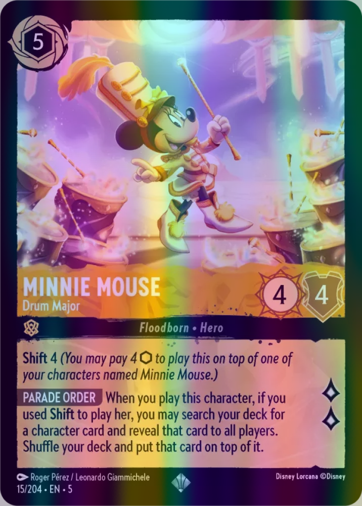 Minnie Mouse - Drum Major (Shimmering Skies 015/204) Super Rare - Near Mint Cold Foil