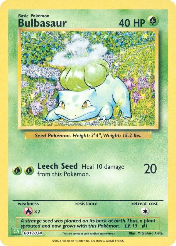 Bulbasaur - 001/034 (TCG:CLV) Classic Collection - Near Mint Holofoil