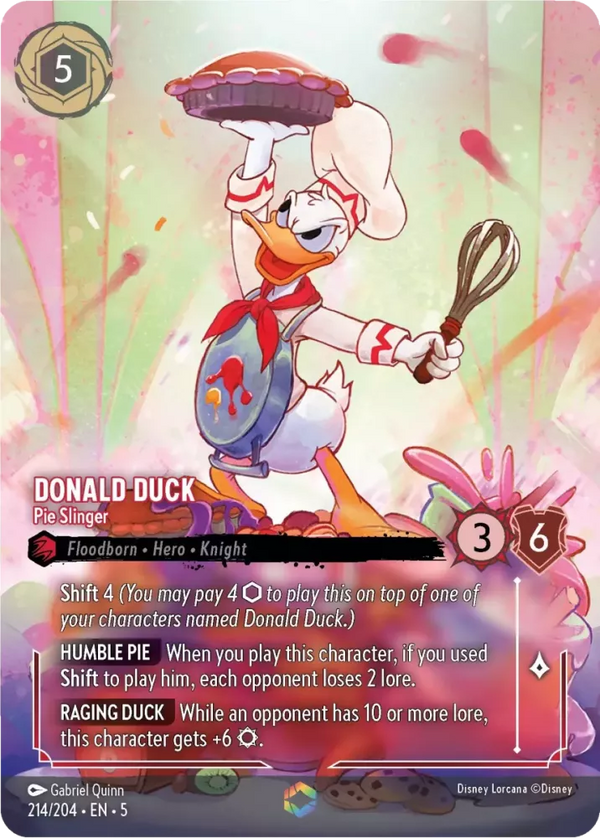 Donald Duck - Pie Slinger  (Shimmering Skies 214/204) Enchanted - Near Mint Holofoil