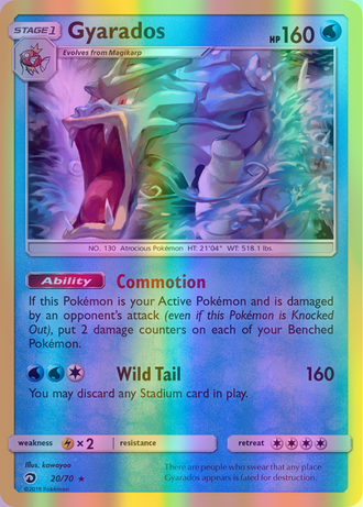 Gyarados - 020/098 (AOR) Rare - Near Mint Reverse Holofoil