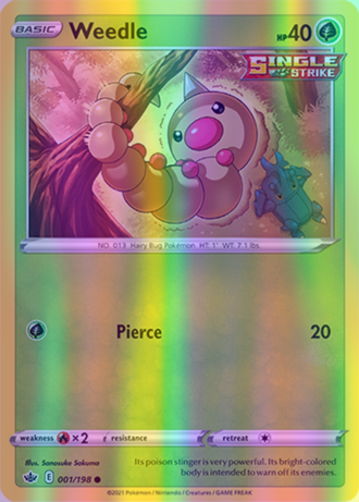 Weedle - 001/198 (SWSH06) Common - Near Mint Reverse Holofoil