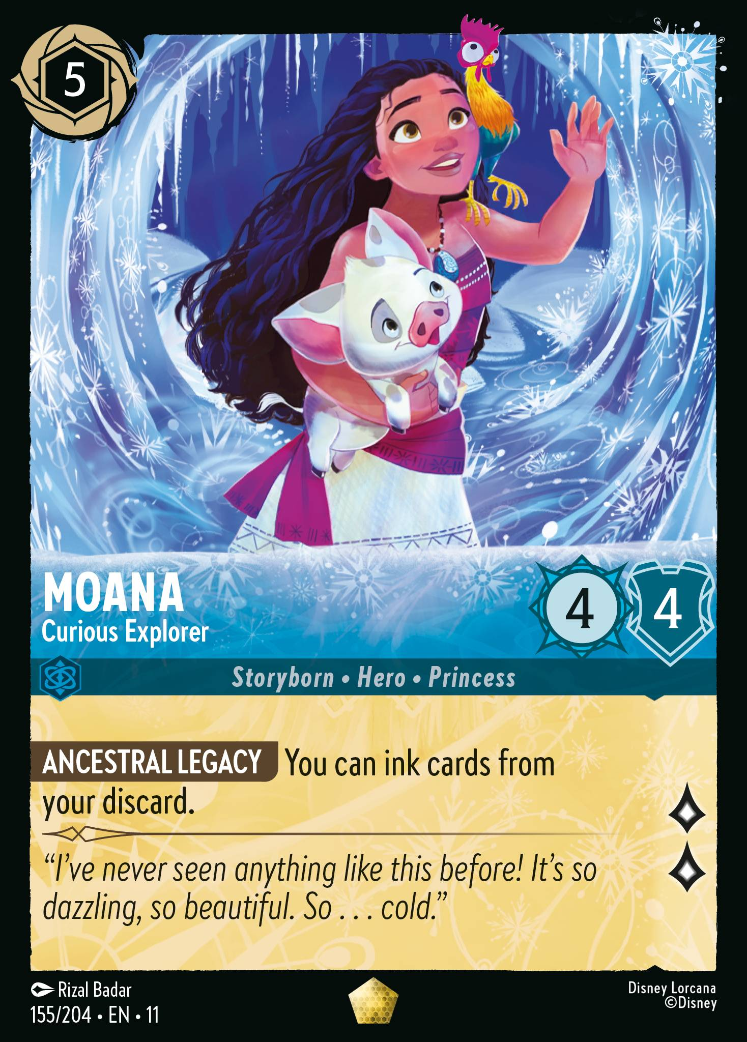 Moana - Curious Explorer (155/204 - Winterspell)  Legendary