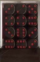 CHX25814: Opaque - 12mm D6 Red w/black (36)