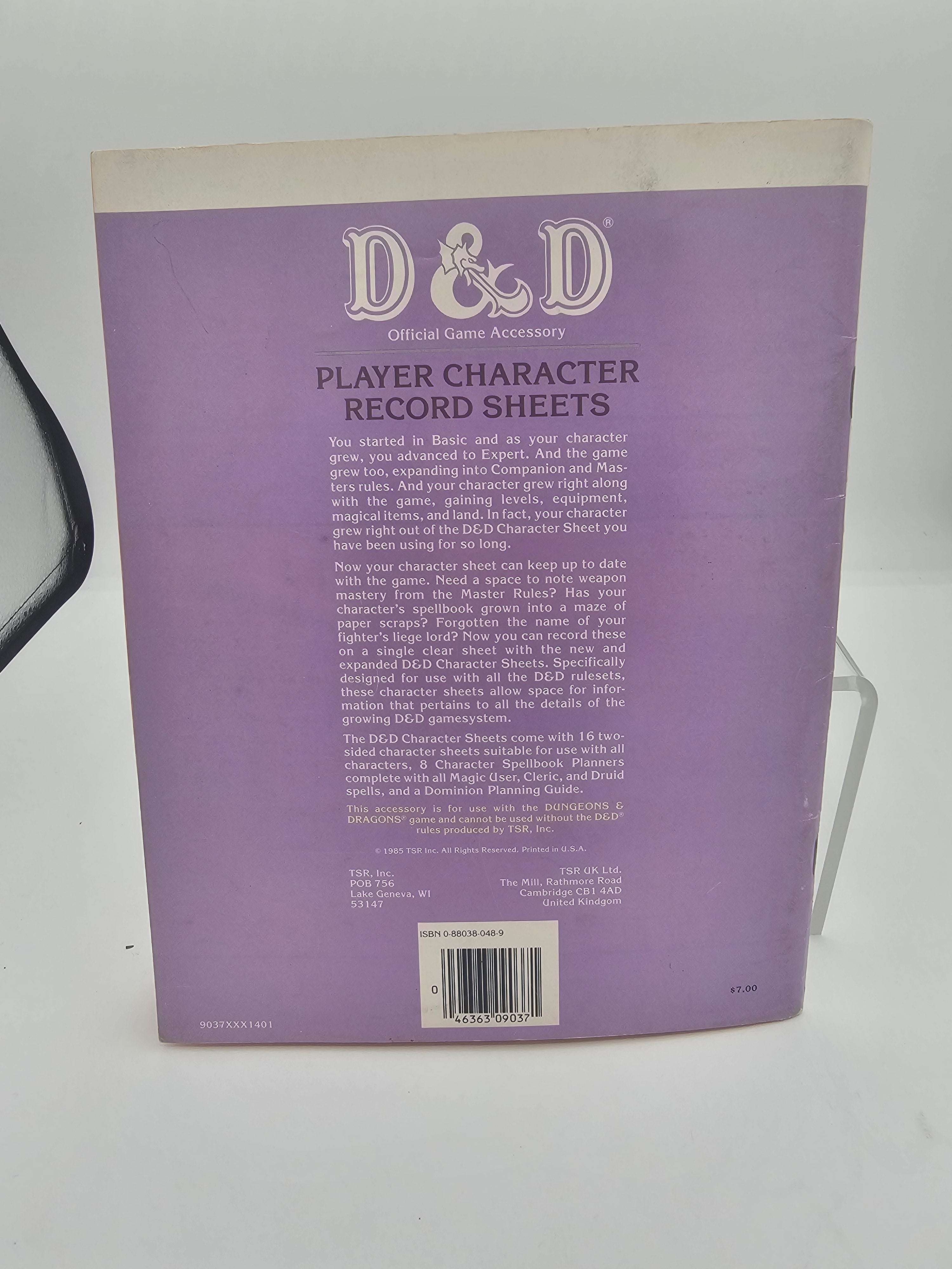 D&D Player Character Record Sheet (Blank) (Used)