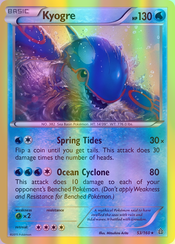 Kyogre - 053/160 (PRC) Rare - Near Mint Reverse Holofoil