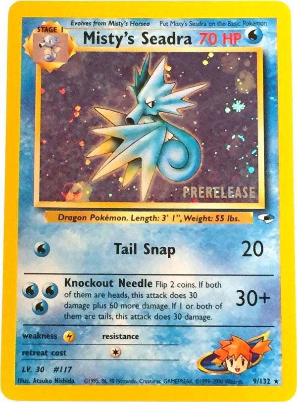 Misty's Seadra - 9/132 (G1) Prerelease WotC Promo - Near Mint Holofoil