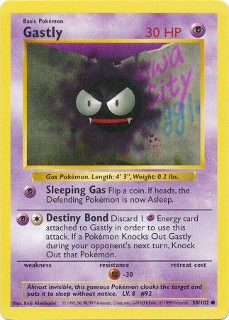 Gastly - 050/102 (BSS) Common - Near Mint Unlimited