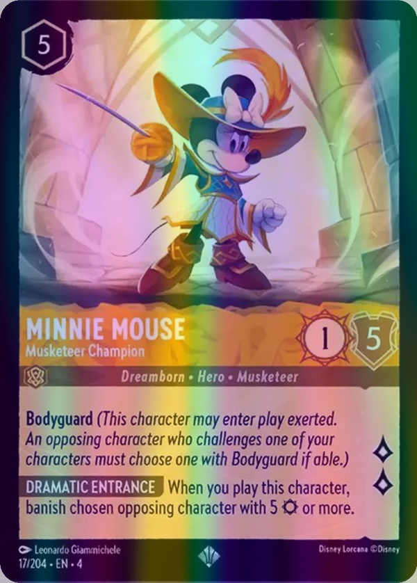 Minnie Mouse - Musketeer Champion (Ursula's Return 017/204) Super Rare - Near Mint Cold Foil