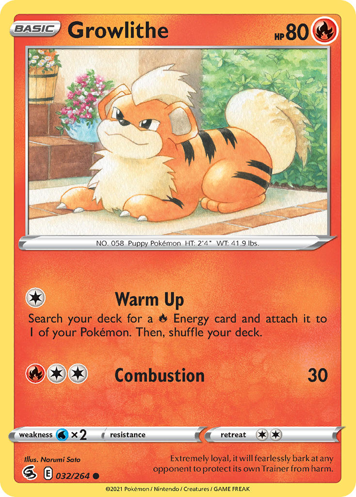 Growlithe - 032/264 (SWSH08) Common - Near Mint