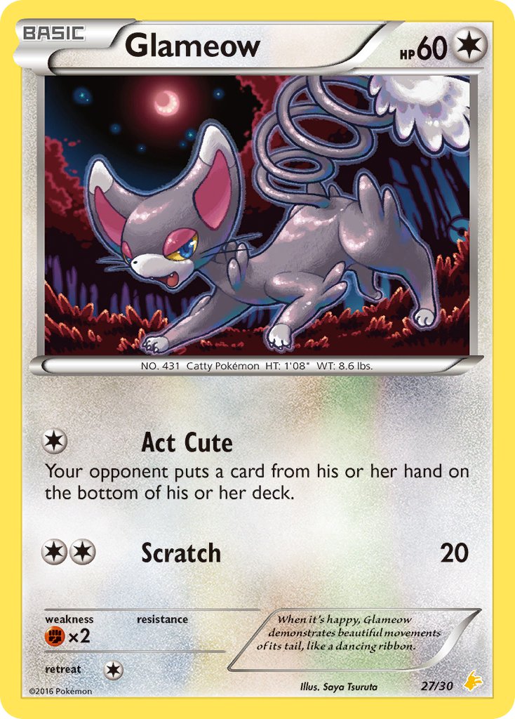 Glameow - 27/30 (TK9P) Common - Near Mint