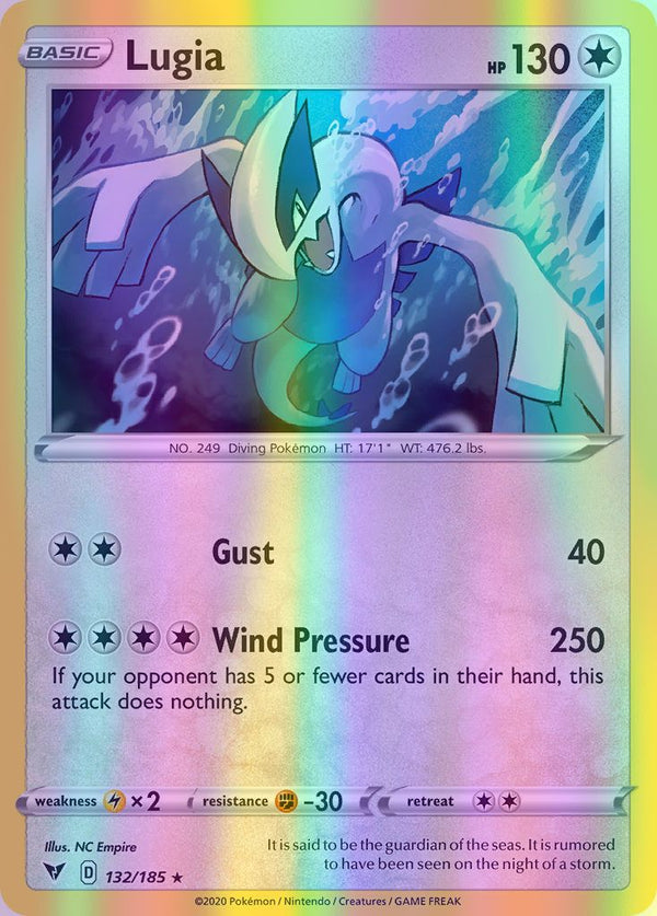 Lugia - 132/185 (SWSH04) Holo Rare - Near Mint Reverse Holofoil