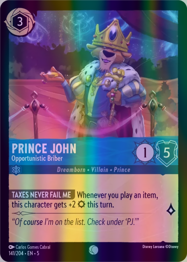 Prince John - Opportunistic Briber (Shimmering Skies 141/204) Common - Near Mint Cold Foil