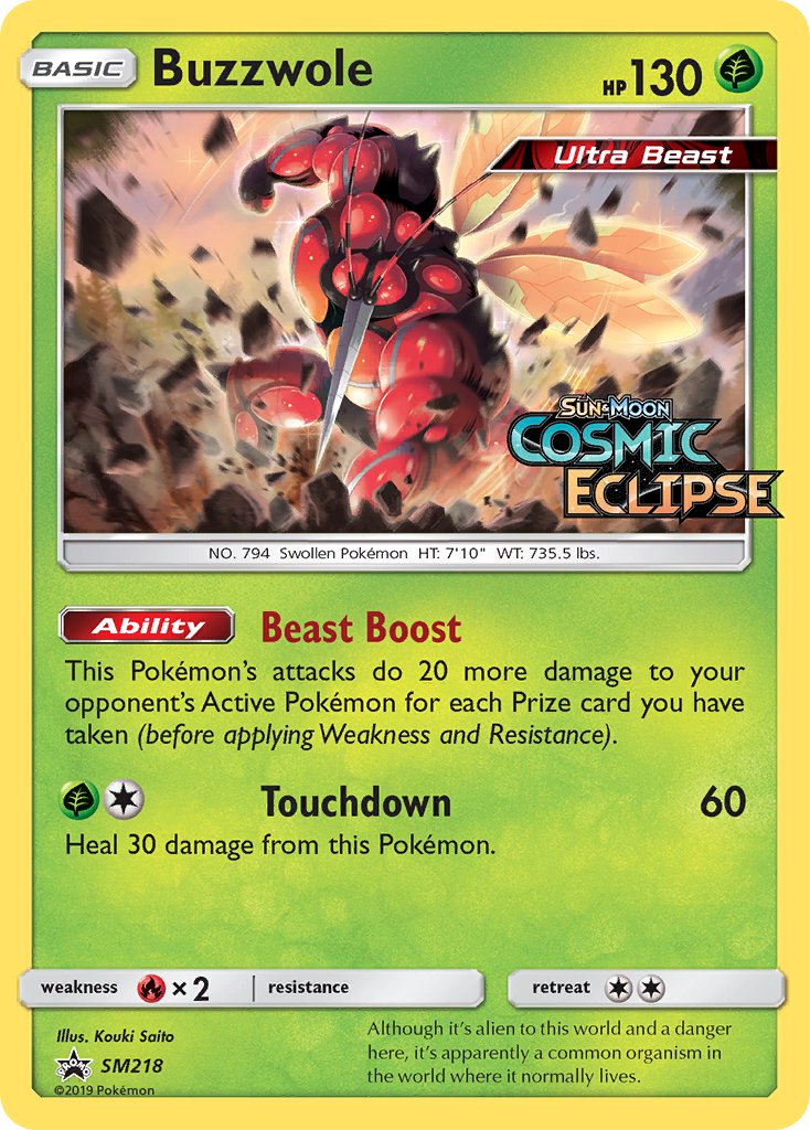 Buzzwole (Prerelease) - SM218 (SM:PR) Promo - Near Mint Holofoil