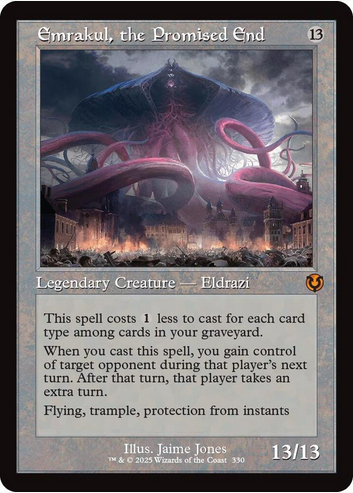 Emrakul, the Promised End [ #0330 Retro Frame ] (INR-M-FOIL) Moderate Play