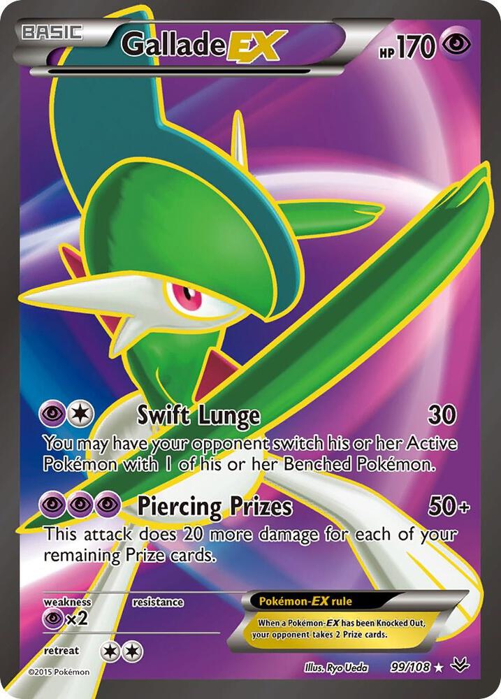 Gallade EX (Full Art) - 099/108 (ROS) Ultra Rare - Moderate Play Holofoil