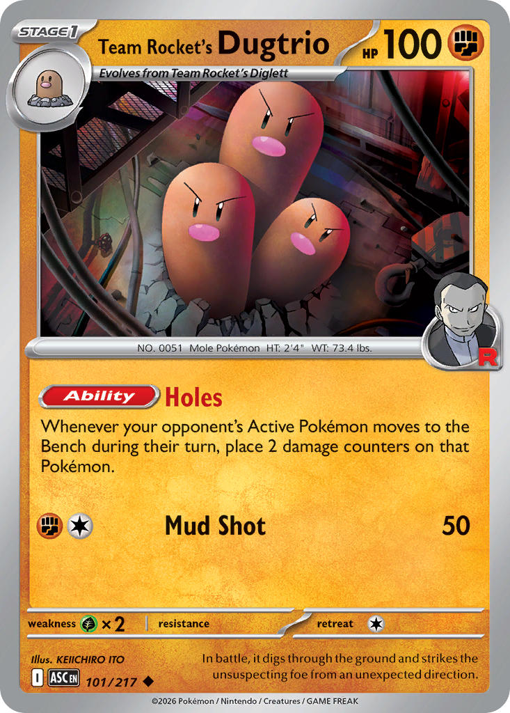 Team Rocket's Dugtrio - 101/217 (ASC) Uncommon