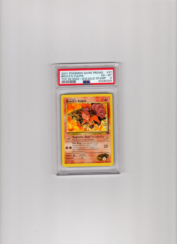 Brock's Vulpix (37/132) 1st Edition Wizards Stamp Promo (Graded - PSA 6)