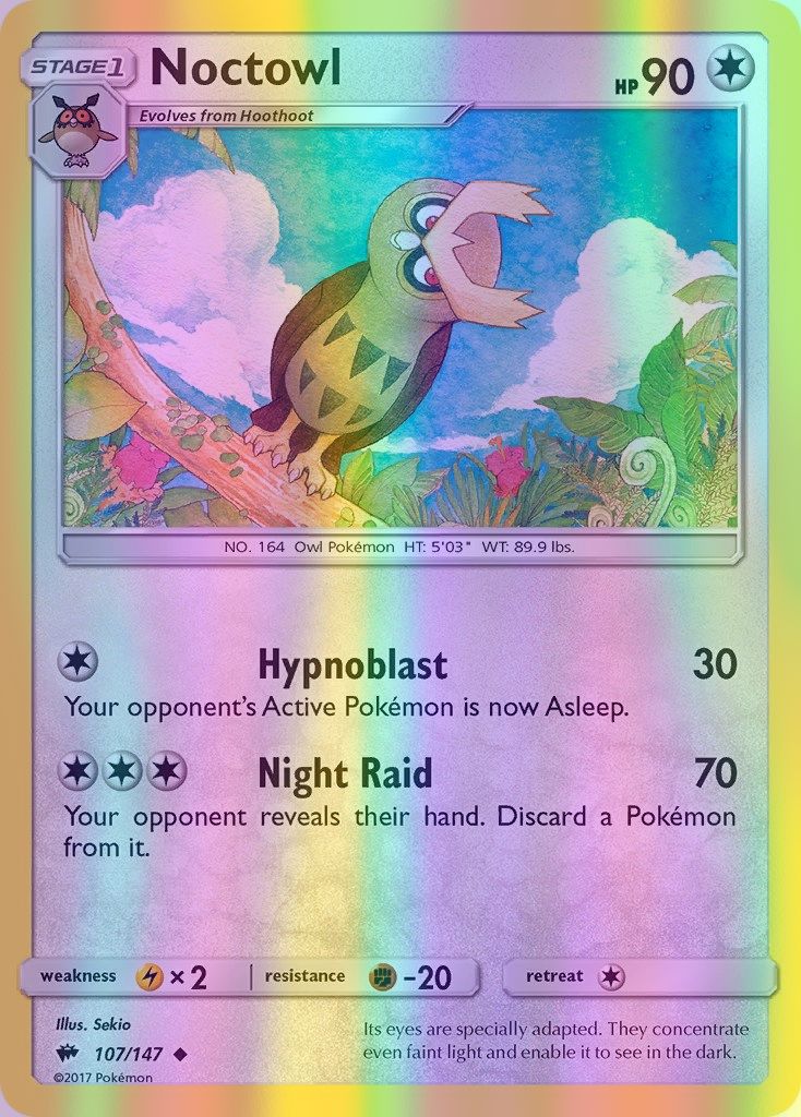 Noctowl - 107/147 (SM:BUS) Uncommon - Near Mint Reverse Holofoil