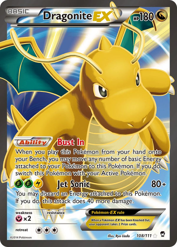 Dragonite EX (Full Art) - 108/111 (FFI) Ultra Rare - Near Mint Holofoil