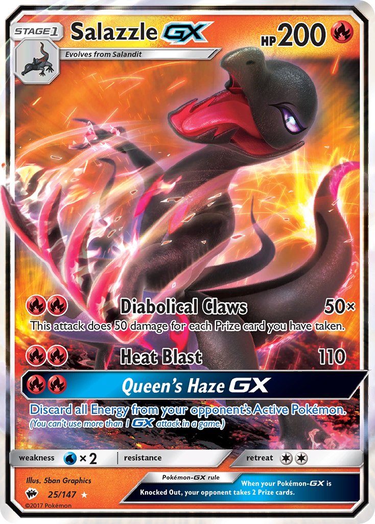 Salazzle GX - 025/147 (SM:BUS) Ultra Rare - Near Mint Holofoil