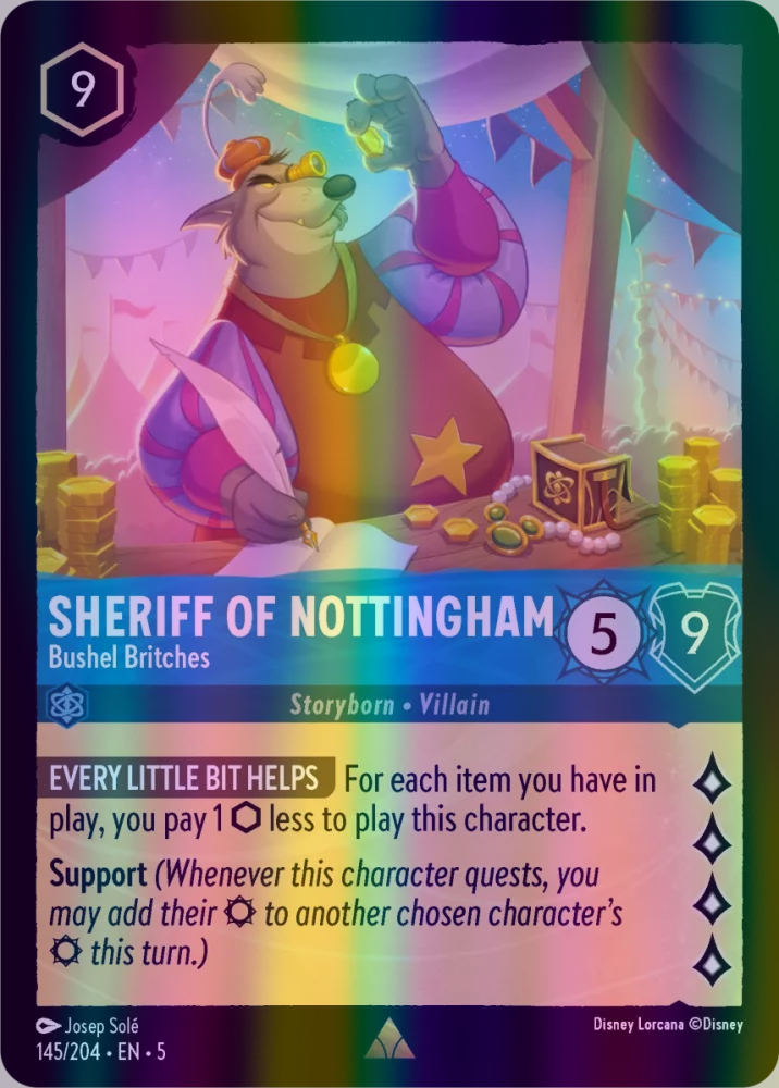 Sheriff of Nottingham - Bushel Britches (Shimmering Skies 145/204) Rare - Near Mint Cold Foil