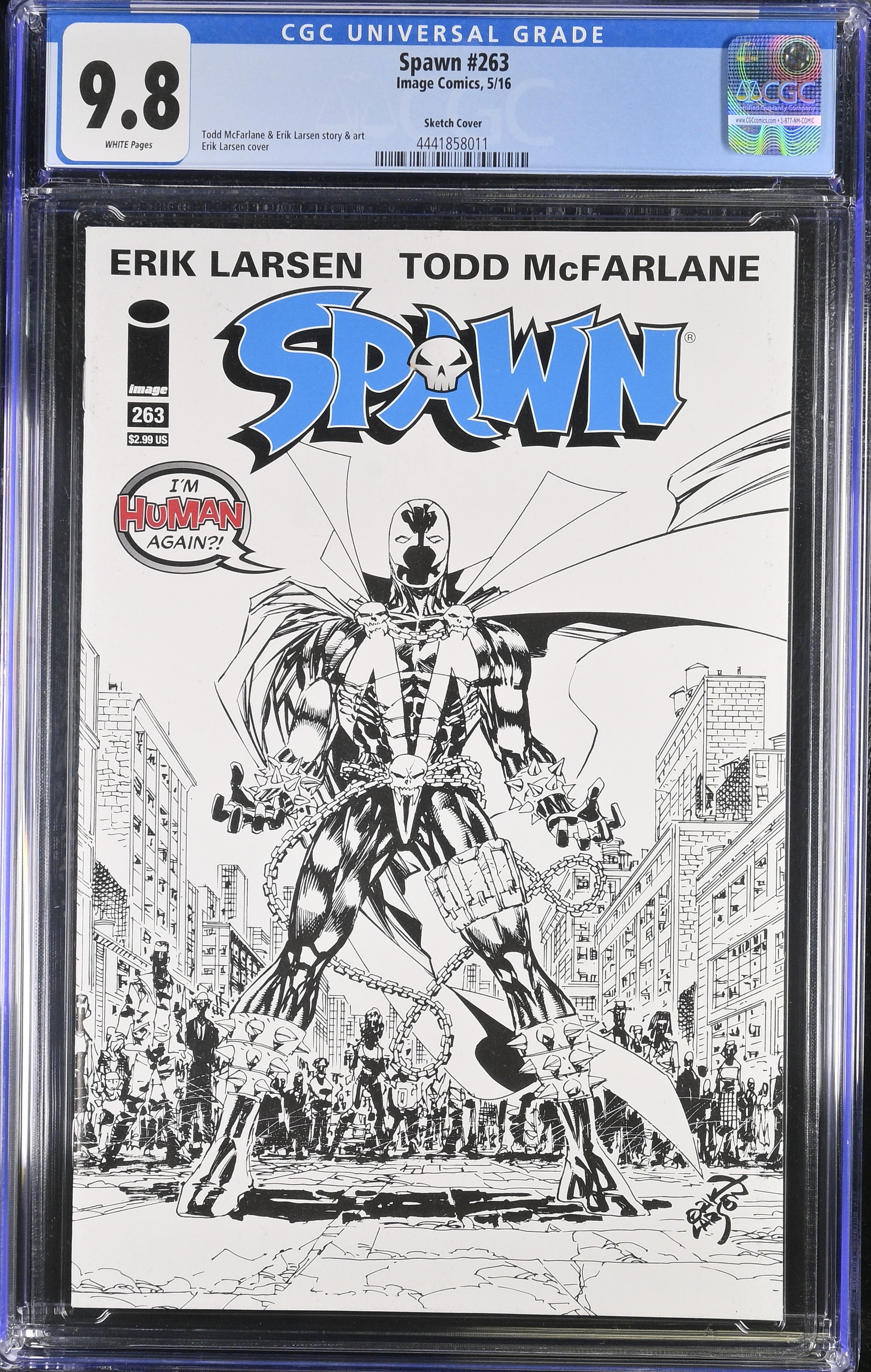 Spawn (1992 Series) #263 (CGC 9.8) Black & White Cover