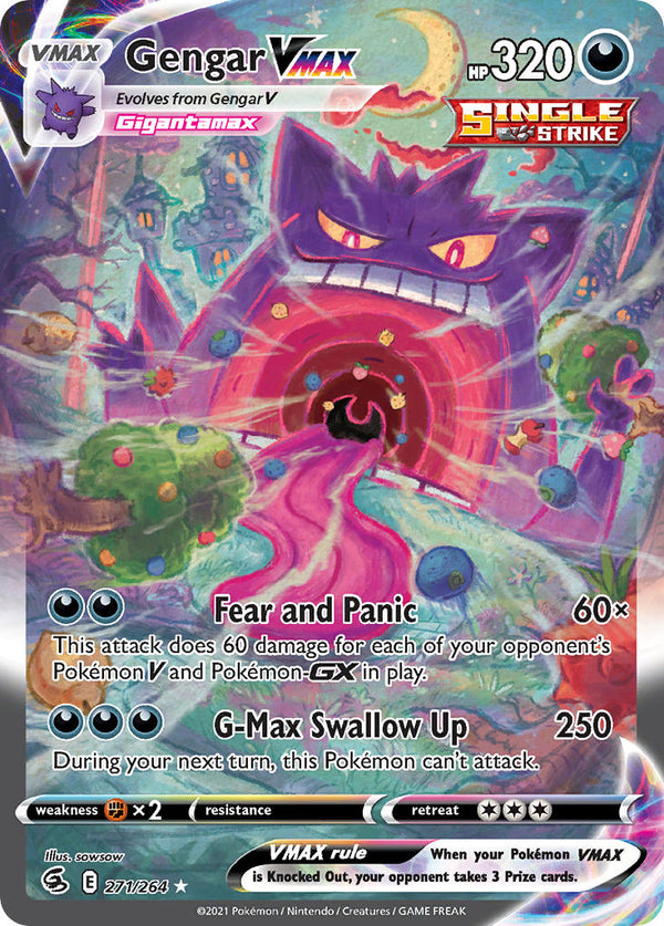 Gengar VMAX (Alternate Art Secret) - 271/264 (SWSH08) Secret Rare - Near Mint Holofoil